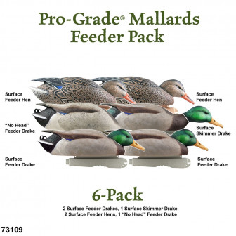Avery GHG Pre-Rigged Pro-Grade Mallards/Feeder Decoys (Pk/6)