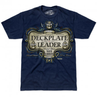 7.62 Designs T-Shirt Deck Plate Leader- Blue (L)