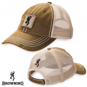 Browning Bayou Mesh Back Cap- Rhinobrown/Tan