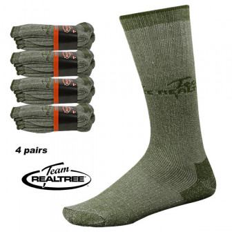 Team Realtree 4-PAIR Full Cushion Wool Blend Socks OLIVE (Size 9-13)