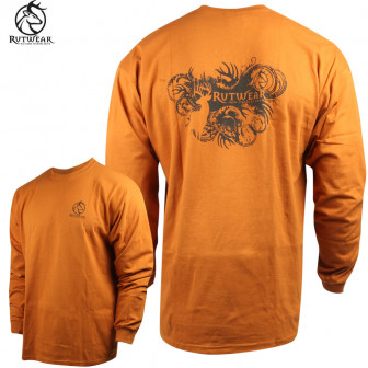 Rutwear Buck Long Sleeve Swirl Crew Shirt (2X)- Orange