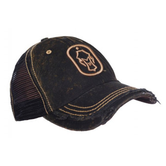 Hard Core Distressed Dog Tag Cap - Black