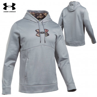 Under Armour Icon Caliber Hoodie (L)- True Gray Heather