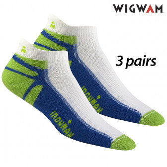 Wigwam Ironman Thunder Pro Socks (9-12) Blue/Green 3-pr