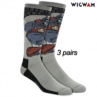 Wigwam Snow Ogre Pro Socks (9-12) Gray 3-pr