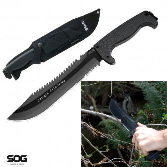 SOG Jungle Primitive Fixed Blade- Hardcased Black