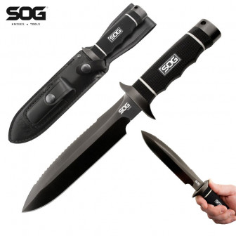 SOG Demo Plain/Serrated Fixed- Black