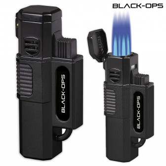 Black-Ops Hornet Quad Flame Torch Lighter- Black [2-PK]
