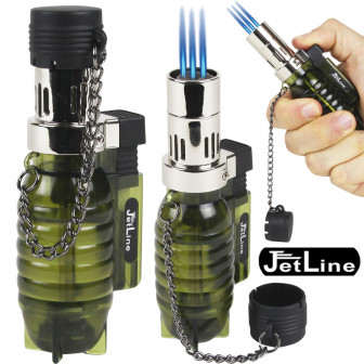 JetLine Grenade Triple-Flame Torch Lighter- Green