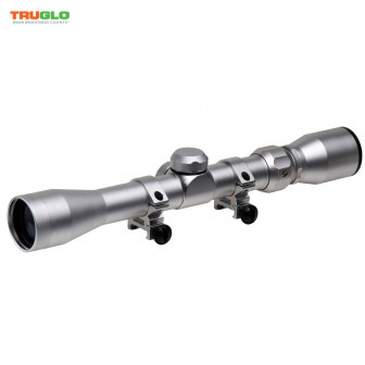 TruGlo Trushot 3-9x32 Riflescope w/ 3/8" Rings- Silver