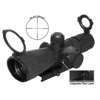 NcStar 3-9x42 Mark III Rubber Tactical Scope MIL-DOT w/ Integrated Laser- Blue Illum./Green Lens/Quick Release