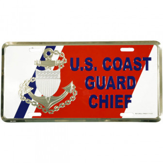 M. Proffitt US Coast Guard Chief License Plate - White