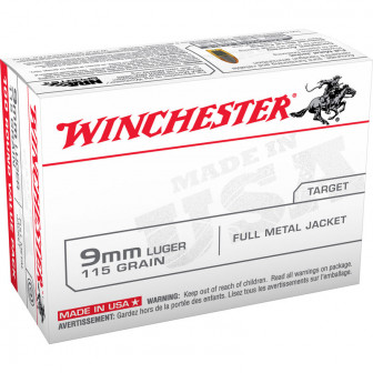 Winchester USA Target 9mm Luger 115 gr. FMJ (Box/100)