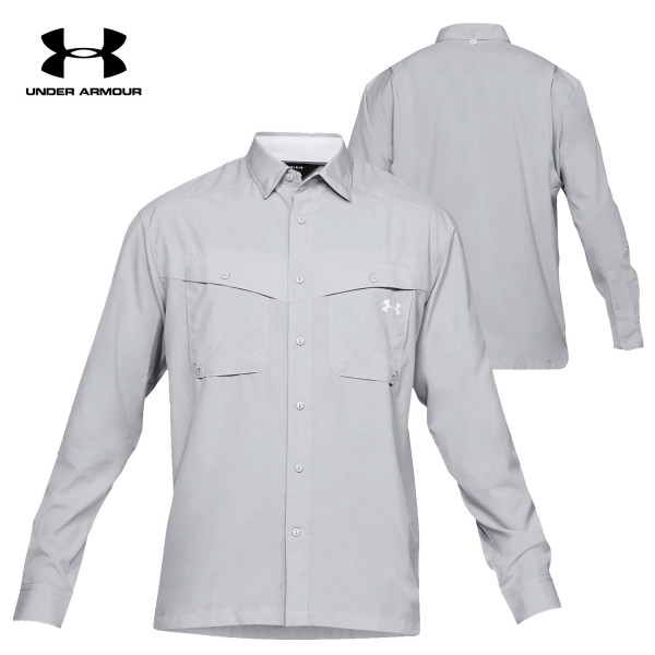 Under Armour Tide Chaser L/S Fishing Shirt (M)- Mod Gray