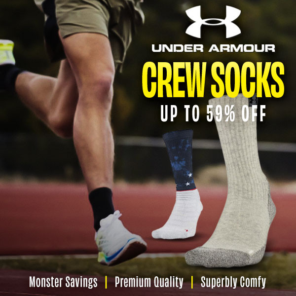 Under Armour comfy, soft crew socks: up to 59% off