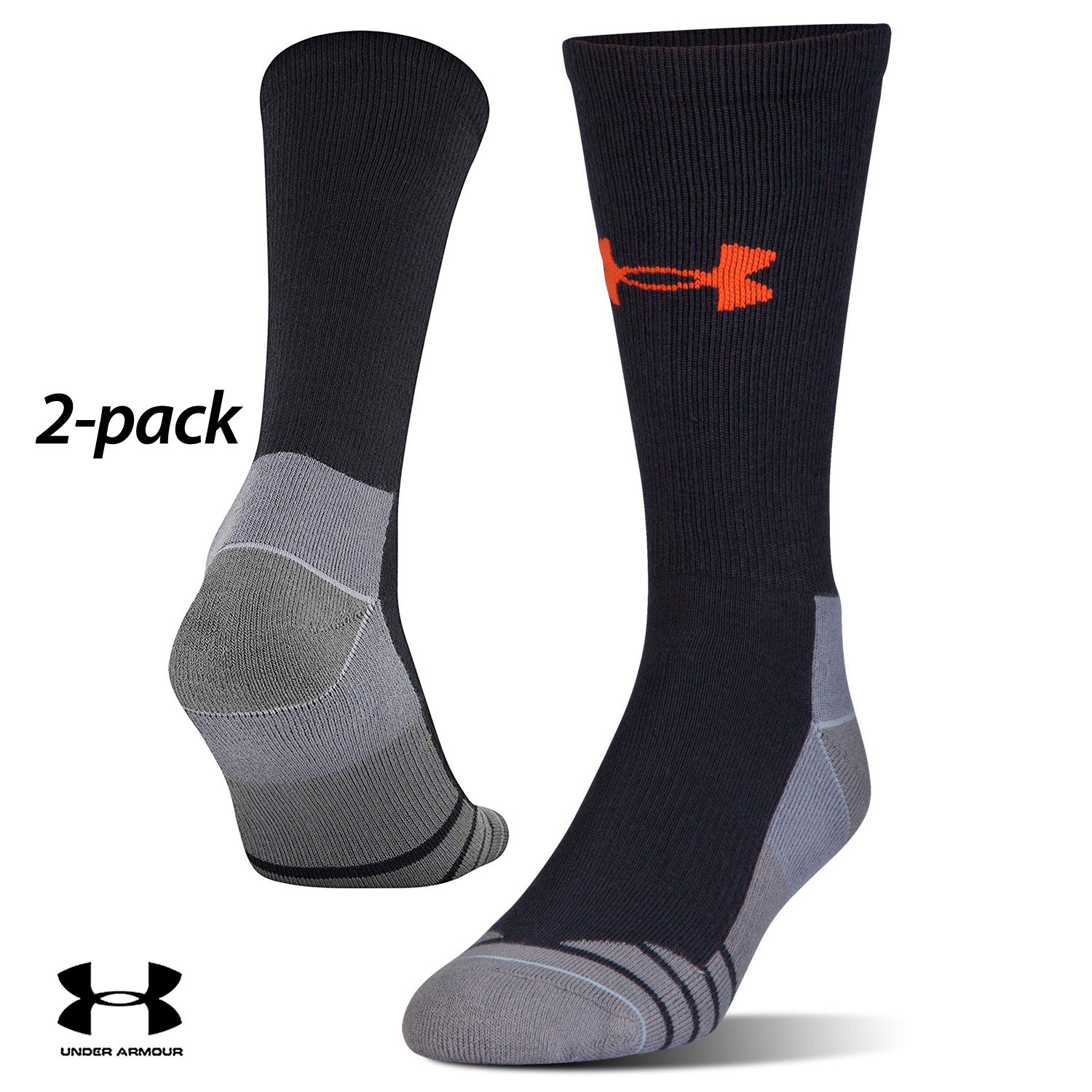 2 Pairs Under Armour Hitch Lite 3.0 Boot Socks (L)