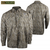 Drake EST Refuge Vented Button Up Long-Sleeve Shirt - Mossy Oak Bottomland