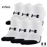 UA Socks: 6-PAIR Perf. Tech No Show (XL)- White