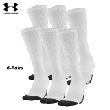 UA Socks: 6-PAIR Pef. Tech Crew (XL)- White