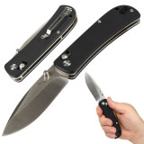 Dentuso Boer Folding AUS-8 Knife (Plain/Drop)- Black