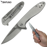 Dentuso Mako Plain Edge Folder Knife- Stainless