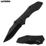 Sanrenmu Drop Point Folding Knife- Black Nylon Fiber