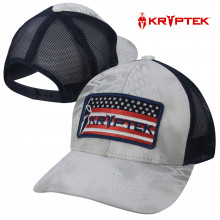 Kryptek Double Knit American Flag Patch Meshback Cap- Kryptek Wraith/Navy