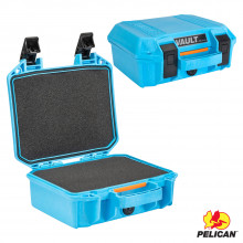 Pelican V100C Vault (11"x8"x4.5") Small Case w/Foam- Blue