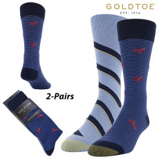 Gold Toe Striped Lobster Crew Socks (L)- Lobster/Stripe 2-PAIR