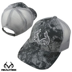 Realtree Fishing Hook Horns Mesh Back Cap- RTF Grey/Grey