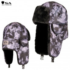 Soul of Adventure Acid Wash Trapper Hat- Grey/Black Fur