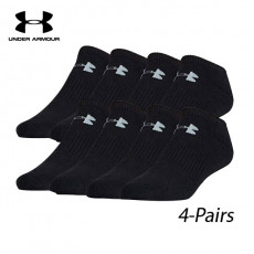 UA Socks: 4-PAIR All Season Performance No Show IRREG (L)- Black