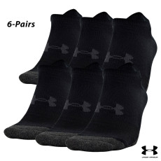 UA Socks: 6-PAIR Perf. Tech No Show (XL)- Black