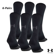 UA Socks: 6-PAIR Perf. Tech Crew (L)- Black