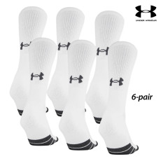 UA Socks: 6-PAIR Pef. Tech Crew (XL)- White (CA-UAU6786P6-170-6)