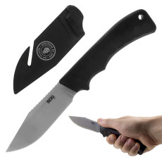 SOG Ace 4" Fixed Blade Stonewash Knife- Black
