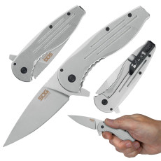 SOG Aegis Frame Lock Fine Edge Folder- Stonewash (CK-SG-AE31CP-8396)