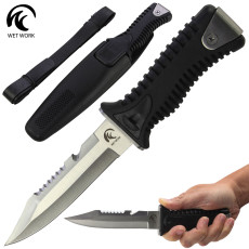 Wet Work Partially Serrated Fixed Blade Dive Knife